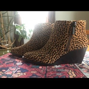 1. State, leopard suede booties, size 9.5